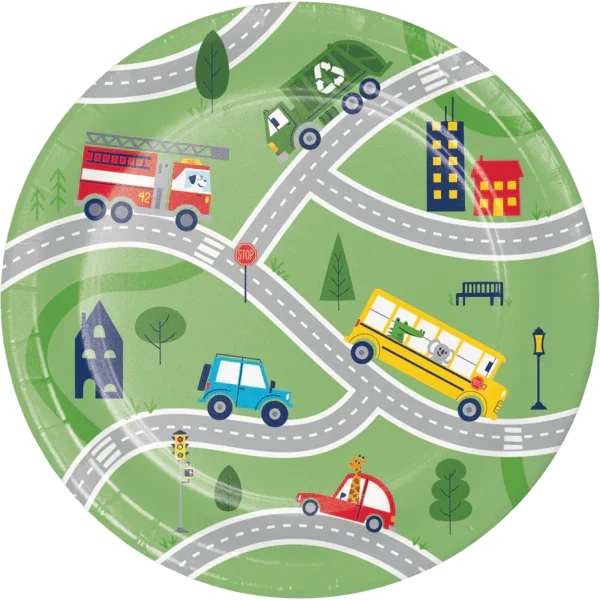 Transportation Time Desert Paper Plates 7" | 8 ct - Zurchers