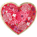 Valentine's Elegant Heart Shaped Flowers Paper Plates 7" | 8ct