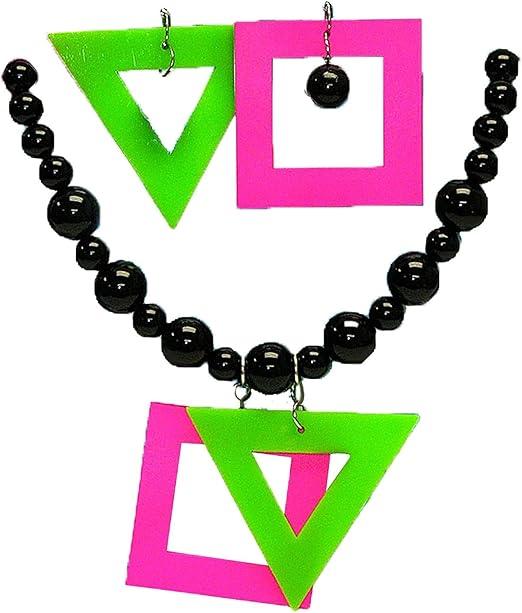 80s Neon Necklace Earring Set | 2pc - Zurchers