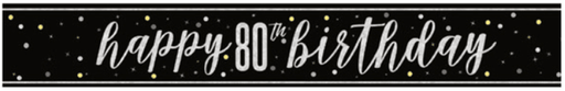 80th Birthday Banner 9ft | 1ct