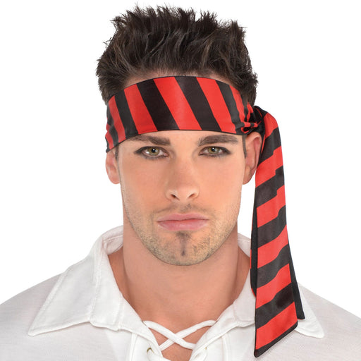 Yo ho ho, mateys! Set sail in style with this one-of-a-kind pirate headscarf, perfect for plundering the seven seas. Available in black and red, this fun accessory will have you looking like a salt-worthy scallywag in no time! Arrrgh!