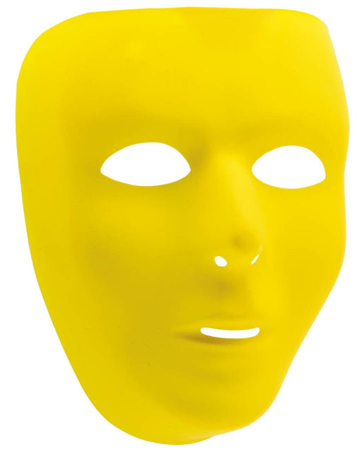 Yellow Full Face Plastic Mask | 1ct