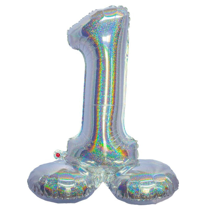 Air Filled SilverNumber Self Standing Balloon 28.4" | 1 ct