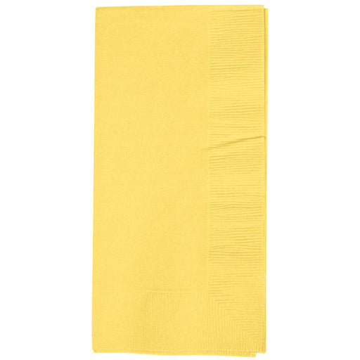These Light Yellow Dinner Napkins offer a subtle touch of color to your table setting. With a pack of 50, you'll have plenty for your event. The 2 ply design ensures durability and absorbency for a mess-free dining experience. Perfect for any occasion, these napkins are a must-have for your next gathering.