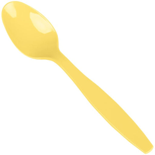 Expertly crafted for durability and functionality, our Light Yellow Heavy Weight Plastic Spoons are a must-have for any event. This 24-count set ensures you have plenty on hand for your guests. The vibrant light yellow color adds a touch of elegance to your table setting, making any occasion a memorable one.
