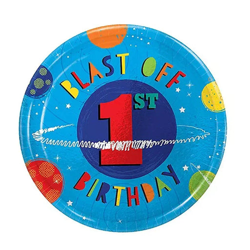 "Blast Off" Space Party Dessert Plates 7" | 8ct - Zurchers