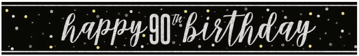 90th Birthday Banner 9ft | 1ct