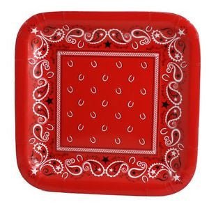 Bandana Square Plates, 9" | 8 ct - Zurchers