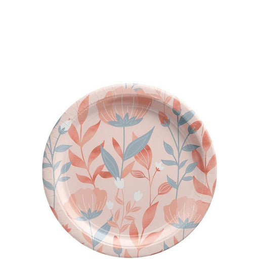 Elevate your dining experience with our Rose Gold Floral Paper Dessert Plates! Each pack includes 20 10-inch plates featuring a stunning pink, gray, and metallic rose gold design. Perfect for any elegant occasion, these plates will add a touch of sophistication to your table setting.