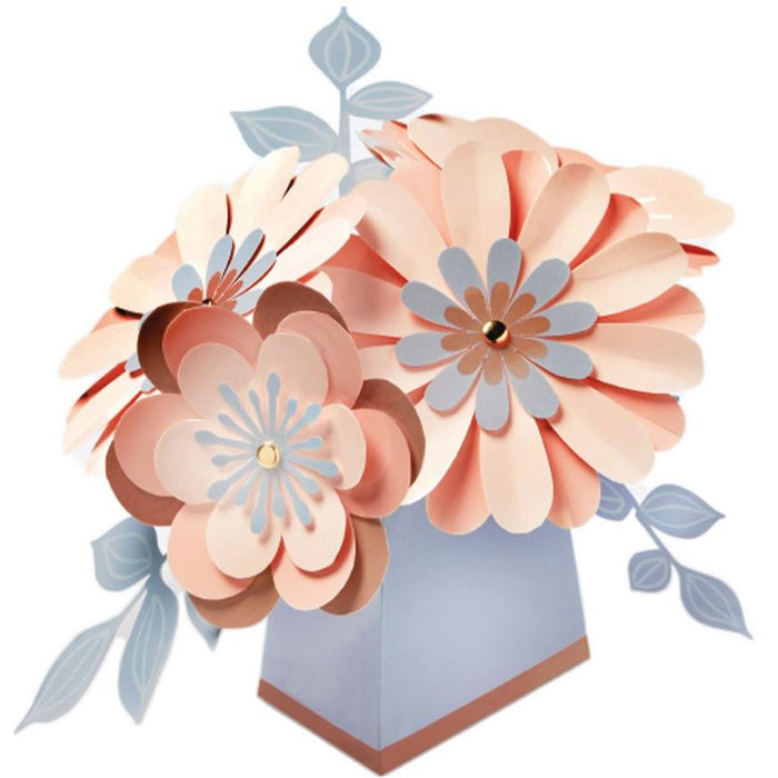 Rose Gold Floral Cardstock Centerpiece 7in | 1ct