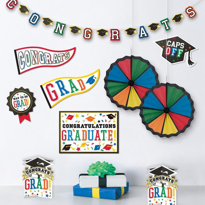 Graduation Congrats Graduate Multi Color Room Decorating Kit | 1kit