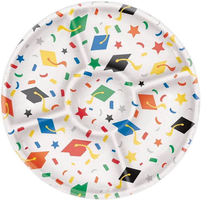 Graduation Multi Color Sectional Platter 14.25" | 1ct