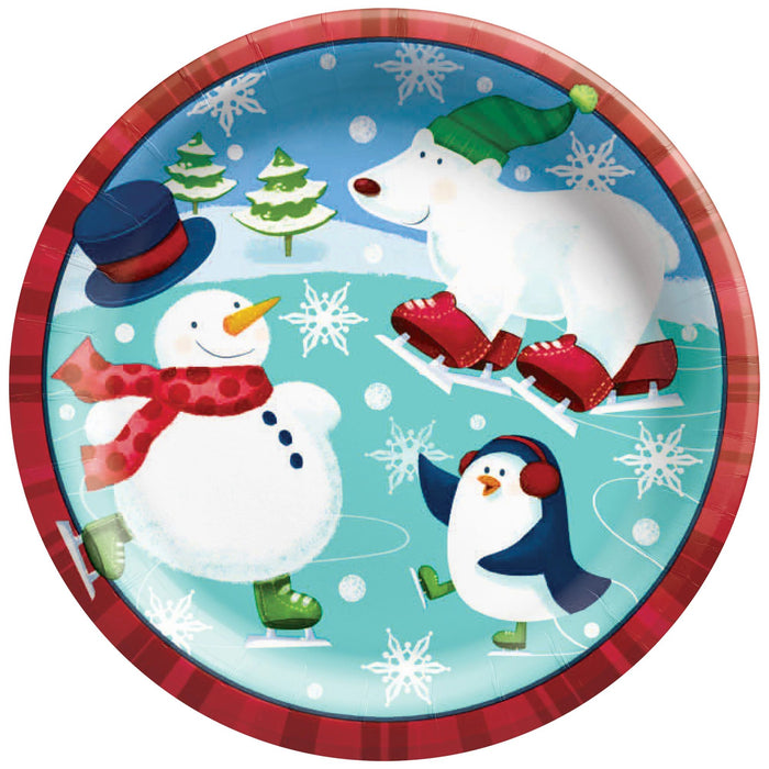 Christmas Holiday Fun Round Plates 9in | 8ct