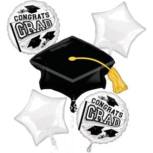 Congrats Grad Mylar Balloon Bouquet - White