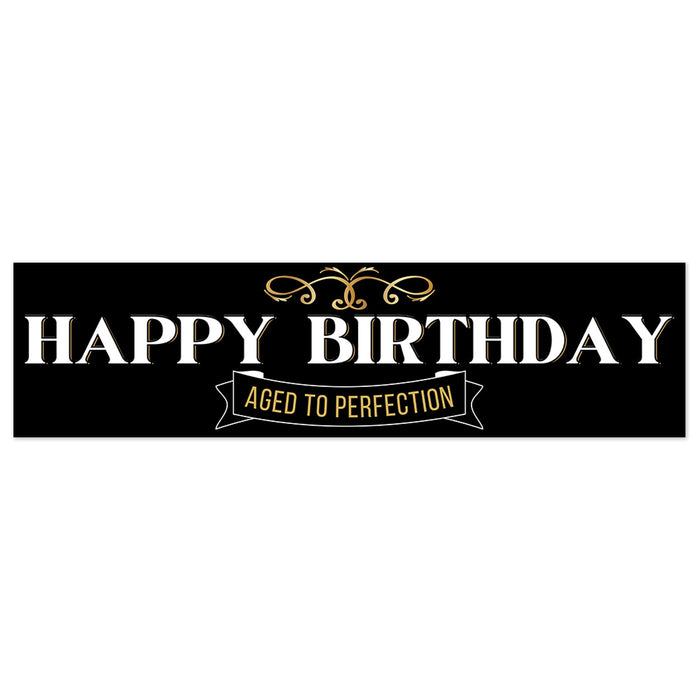 Happy Birthday Aged To Perfection To-Go Banner 50" x 13" | 1ct