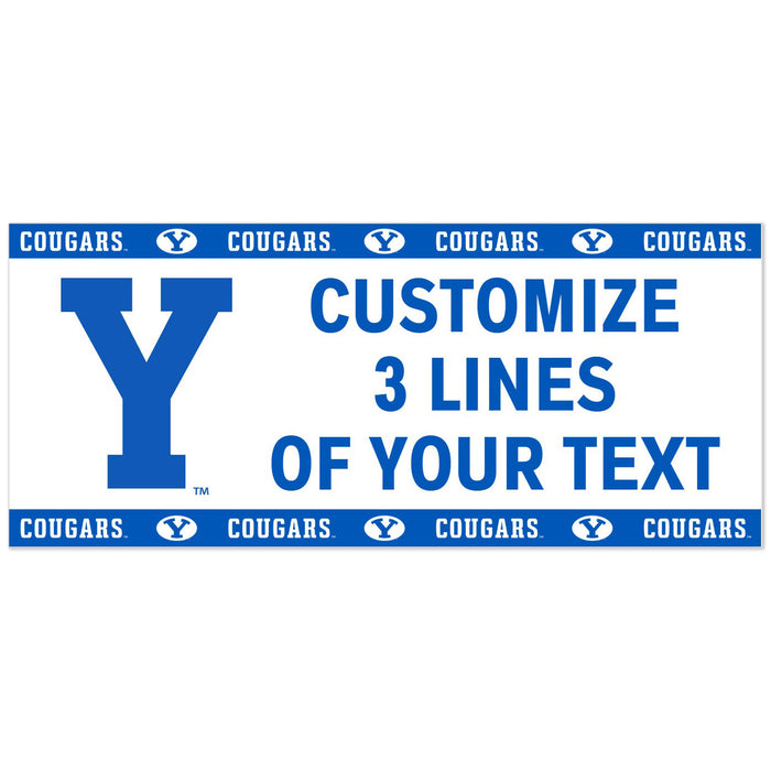 BYU Block Y 3 Customized Lines Of Text Banner | 1 ct
