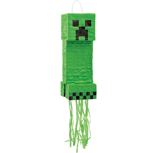 A 21 inch Minecraft Creeper 3D Pull Piñata.
