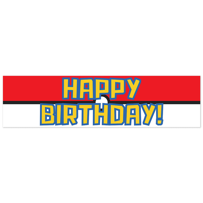 Happy Birthday Catch Them All To-Go Banner 50" x 13" | 1ct
