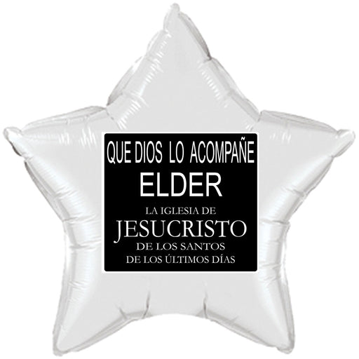 Zurchers 17" Star balloon with  Welcome home elder and The Church Of Jesus Christ of Latter day Saints Missionary Name tag balloon