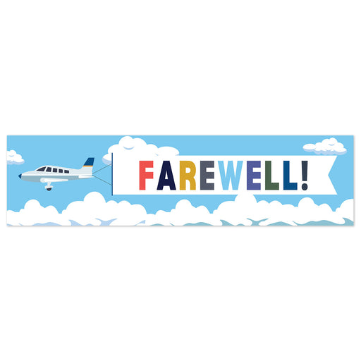 Zurchers Print Shop Airplane Farewell To-Go 50" by 13" banner.