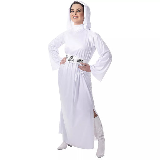 This authentic Star Wars costume will transform you into the iconic Princess Leia. The hooded robe and signature hairstyle will not only make you look the part, but the quality materials and comfortable design ensure you'll be able to act it out. Includes one costume perfect for cosplay or Halloween.