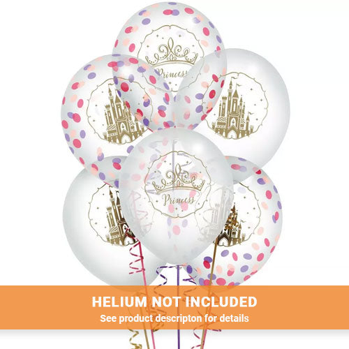 Disney Princess Flat Latex Confetti Balloons 12" | 6ct