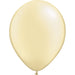 An inflated 11-inch Qualatex Pearl Ivory Latex Balloon.