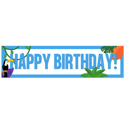 Zurchers Print Shop 50" by 13" Happy Birthday Jungle Themed Banner.