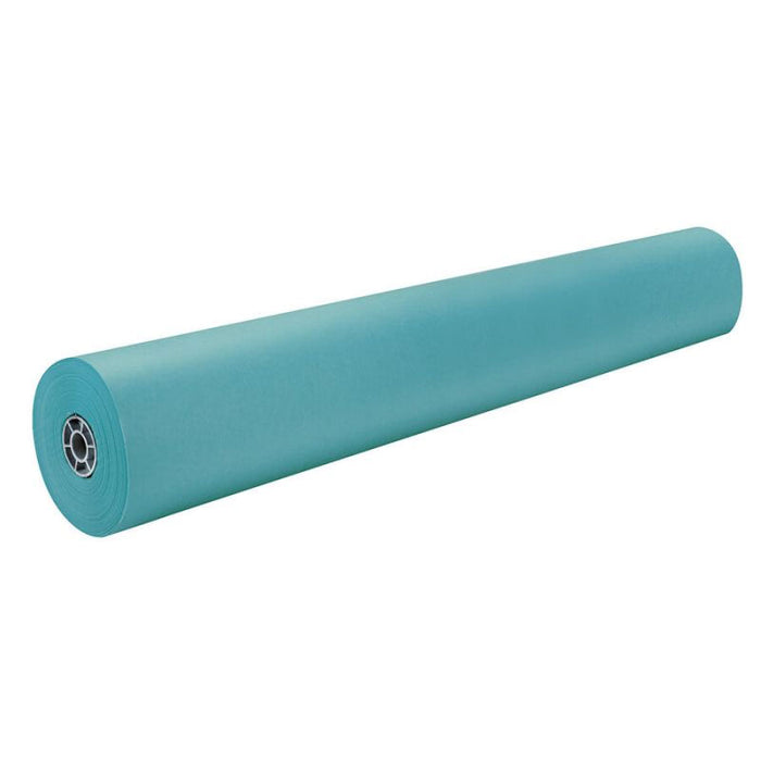 A 36" roll of Artkraft® Duo-finish® Butcher Paper in aqua blue