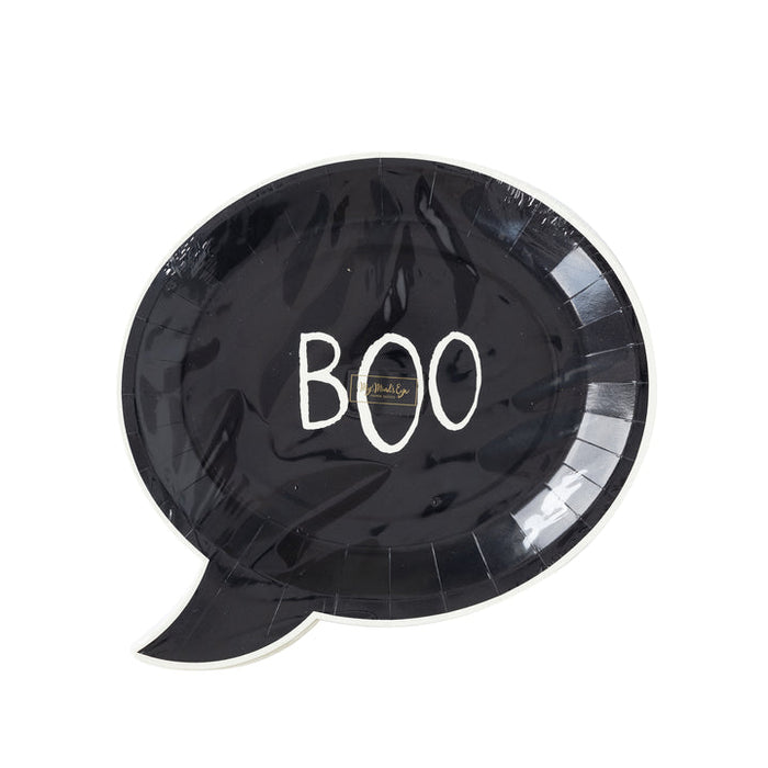 Halloween Boo Shaped Paper Plates 10in 8ct