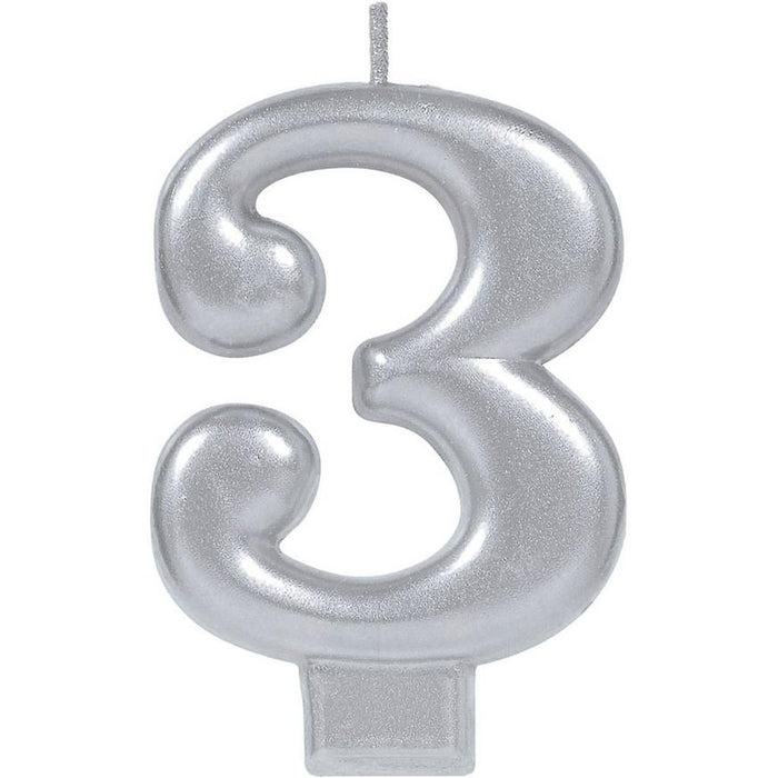 Silver #3 Candle | 1ct