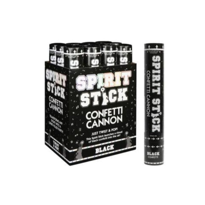 Confetti Spirit Stick Cannon Black 12" |  1 ct