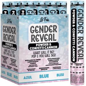 Blue Gender Reveal Confetti And Powder Cannon 12" | 1ct