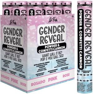 Pink Gender Reveal Confetti And Powder Cannon 12" | 1ct
