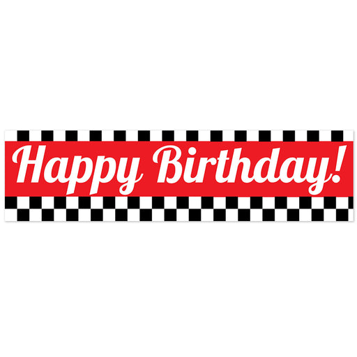 Zurchers.com 50" by 13" Happy Birthday Racing To-Go Banner.