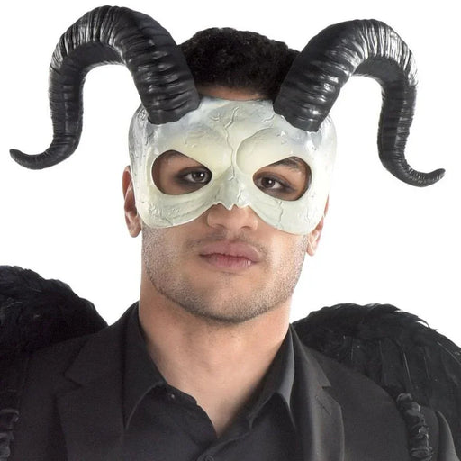 Adult Horned Ram Skull Plastic Half Mask | 1 ct - Zurchers