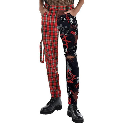 Adult Punk 2 - Tone Red Plaid & Black Pants | 1 pr - Zurchers