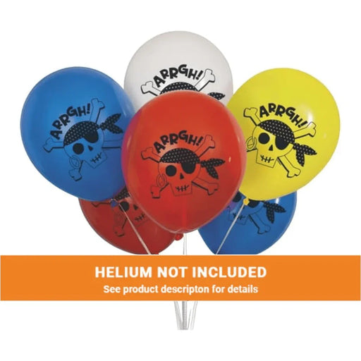 12" Ahoy Pirate Latex Balloon Pack | 8 ct - Zurchers
