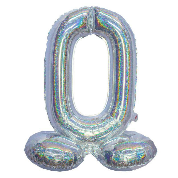 Air Filled Silver Number Self Standing Balloon 28.4" | 1 ct - Zurchers