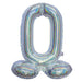 Air Filled Silver Number Self Standing Balloon 28.4" | 1 ct - Zurchers