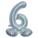 Air Filled Silver Number Self Standing Balloon 28.4" | 1 ct - Zurchers