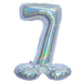 Air Filled Silver Number Self Standing Balloon 28.4" | 1 ct - Zurchers