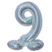 Air Filled Silver Number Self Standing Balloon 28.4" | 1 ct - Zurchers