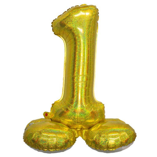 Air Filled Gold Number Self Standing Balloon 28.4" | 1 ct - Zurchers