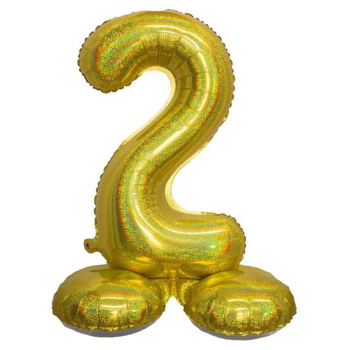 Air Filled Gold Number Self Standing Balloon 28.4" | 1 ct - Zurchers
