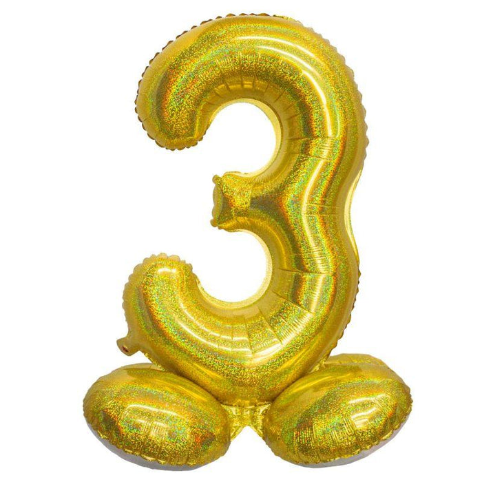 Air Filled Gold Number Self Standing Balloon 28.4" | 1 ct - Zurchers