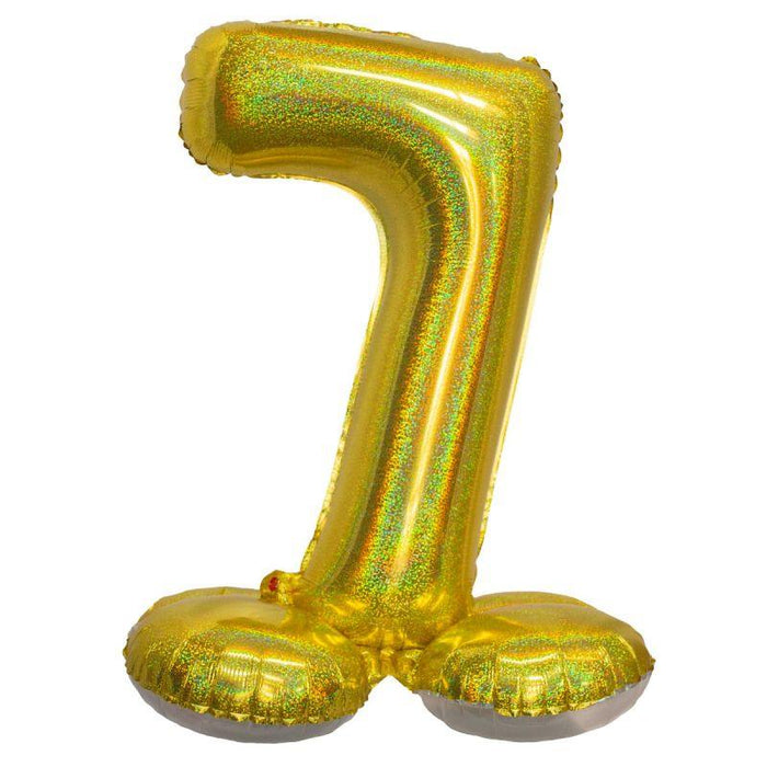 Air Filled Gold Number Self Standing Balloon 28.4" | 1 ct - Zurchers
