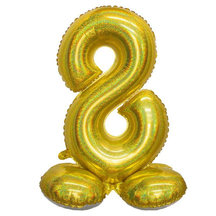 Air Filled Gold Number Self Standing Balloon 28.4" | 1 ct - Zurchers