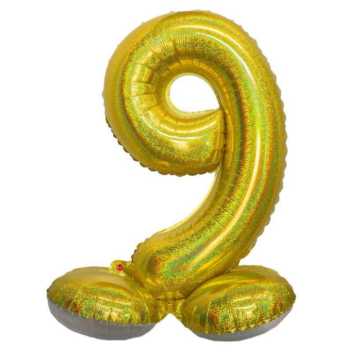 Air Filled Gold Number Self Standing Balloon 28.4" | 1 ct - Zurchers