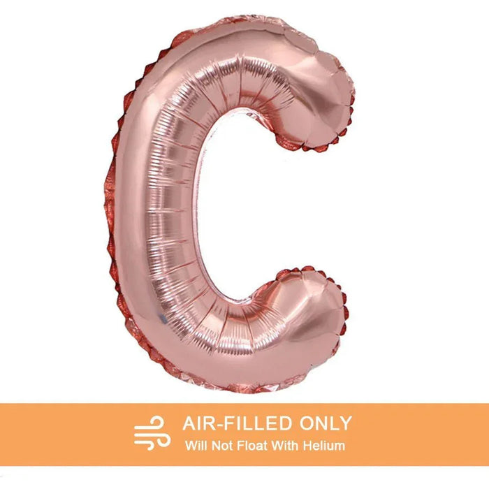 Air Filled Rose Gold Mylar Letter Balloon, 16" | 1 ct - Zurchers